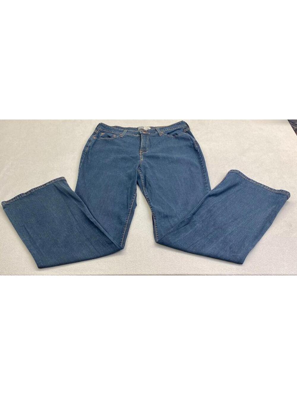 Signature Levi Strauss At Waist Bootcut Misses 14 Long Jeans Dark Blue Goodshape